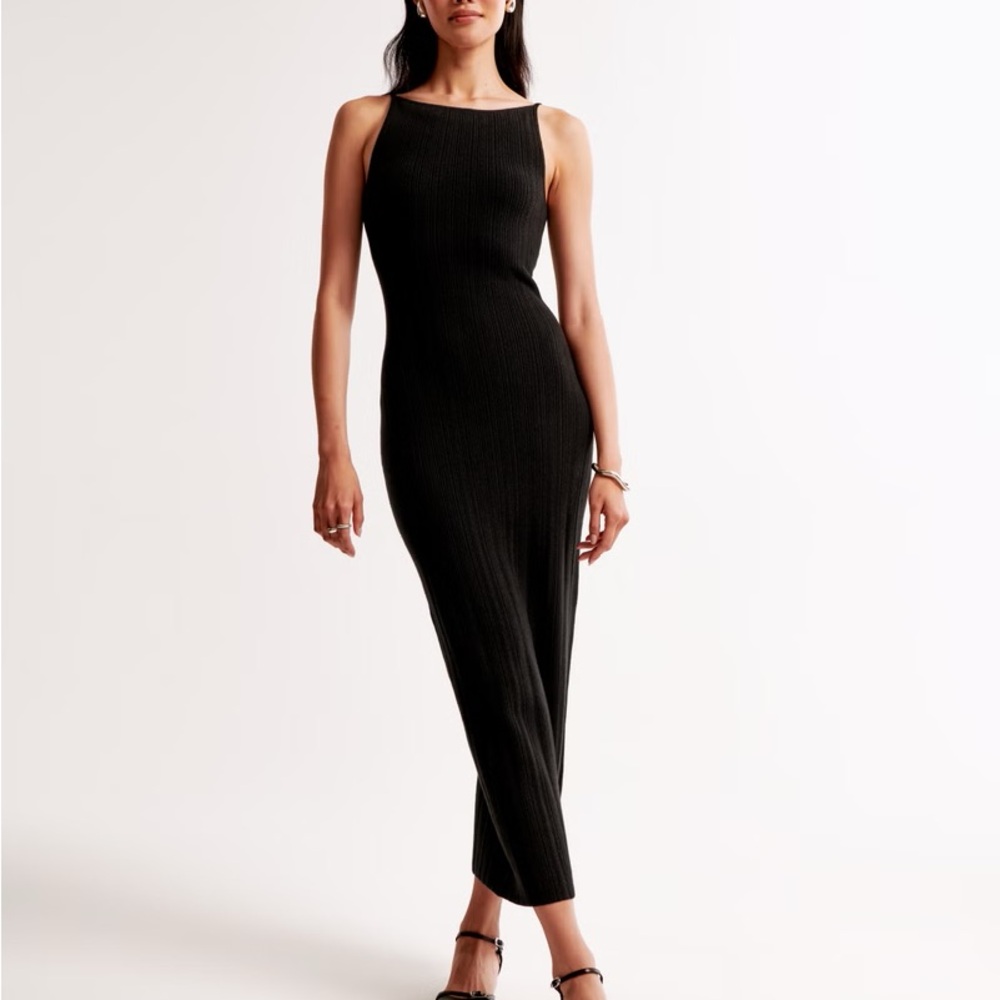 Abercrombie & Fitch High-Neck Midi Sweater Dress